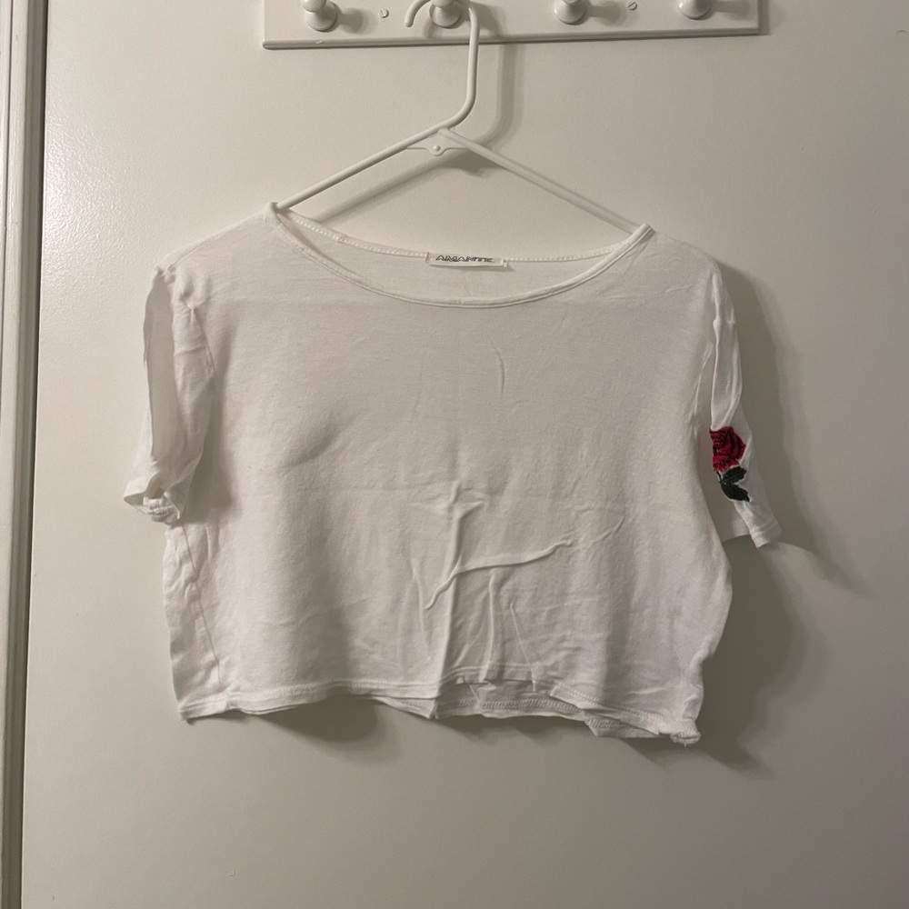 White Top With Rose